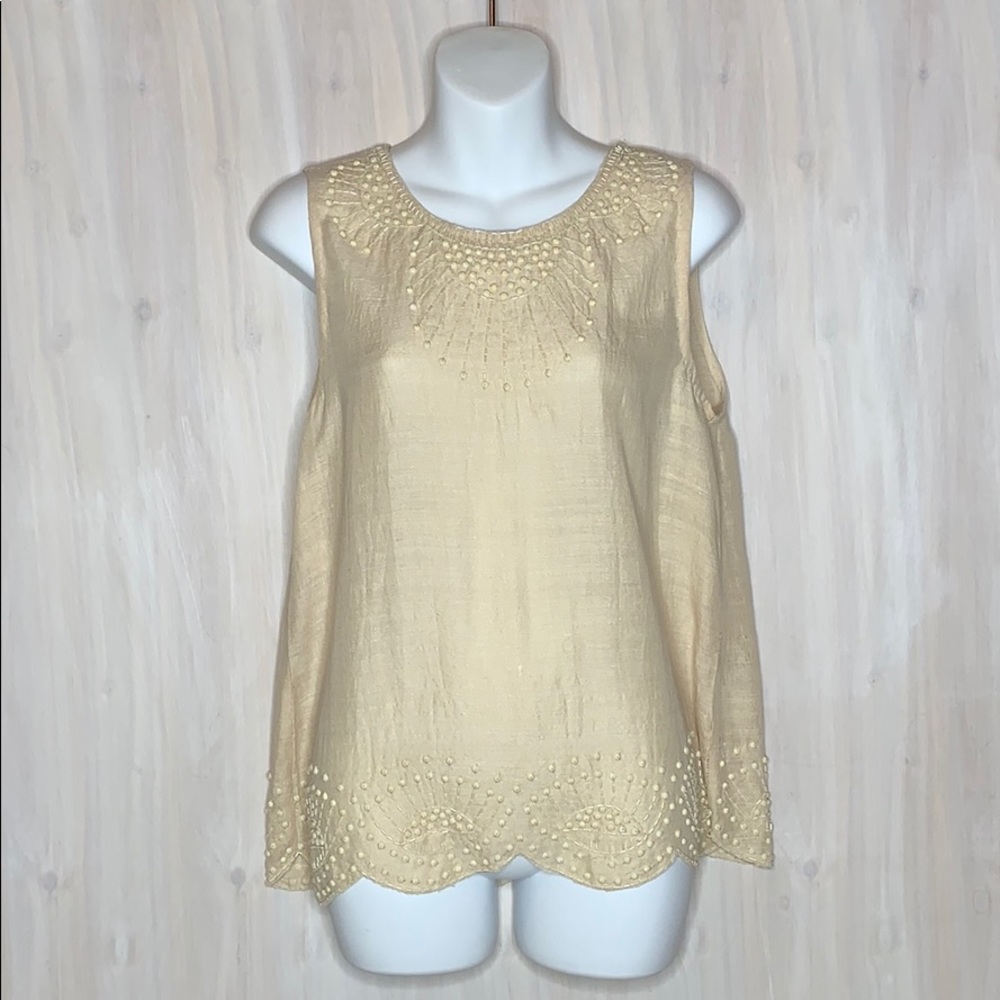 ⭐️ Beautiful Silk Beaded Tank Top Blouse Excellent